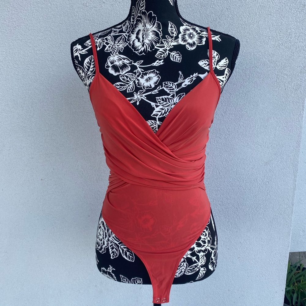 Blood Orange Spaghetti Strap Body Suit